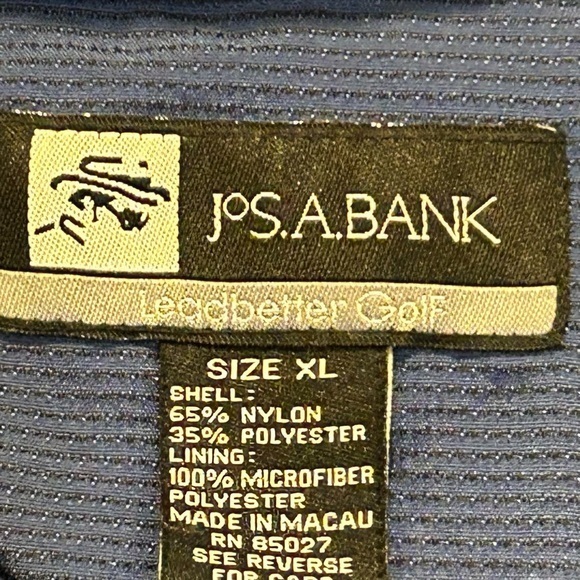 Jos. A. Bank Leadbetter Pullover Windbreaker w Pockets Navy Blue Golf Apparel XL - Picture 7 of 12